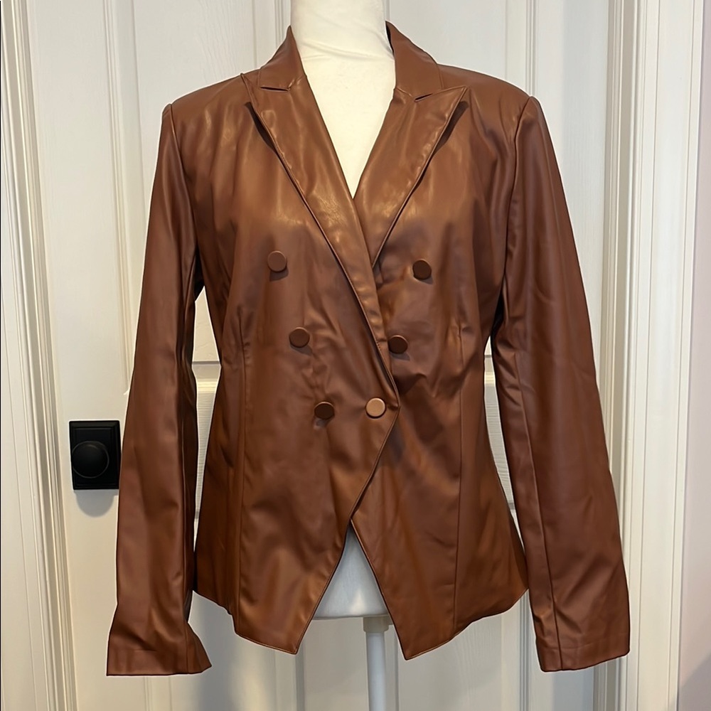 Brown Double-Breasted Women's Jacket